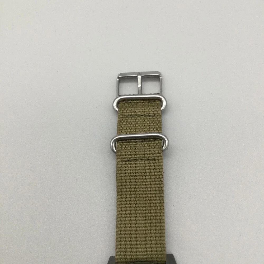 Wenger SAK Design Mens Watch 37mm Black Dial Green Nylon Date Swiss New Battery